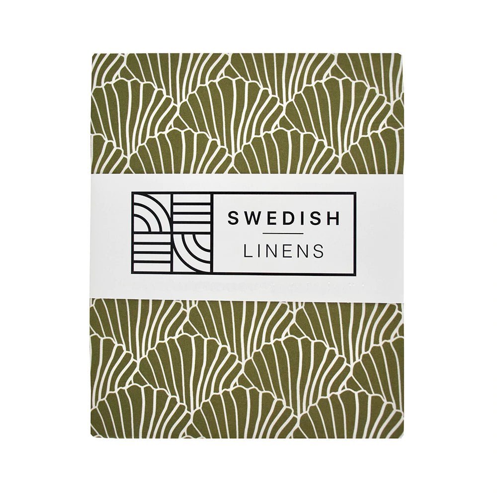 Seashells Twin Fitted Sheet by Swedish Linens - Maude Kids Decor
