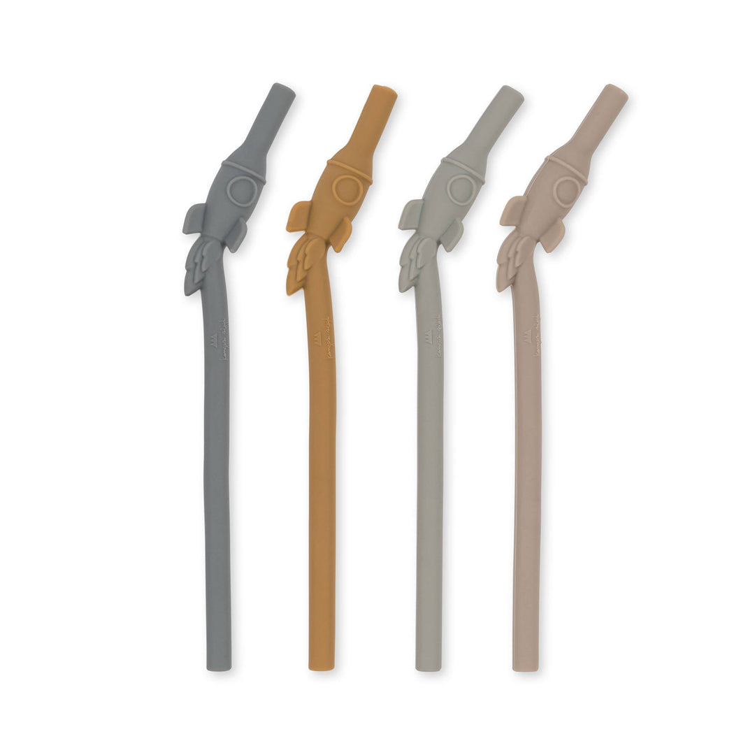 Silicone Sip Straws (4 Pack) | Rocket by Konges Sløjd - Maude Kids Decor