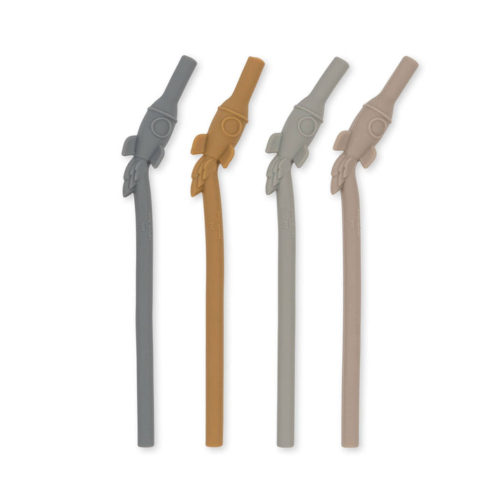 Silicone Sip Straws (4 Pack) | Rocket by Konges Sløjd - Maude Kids Decor