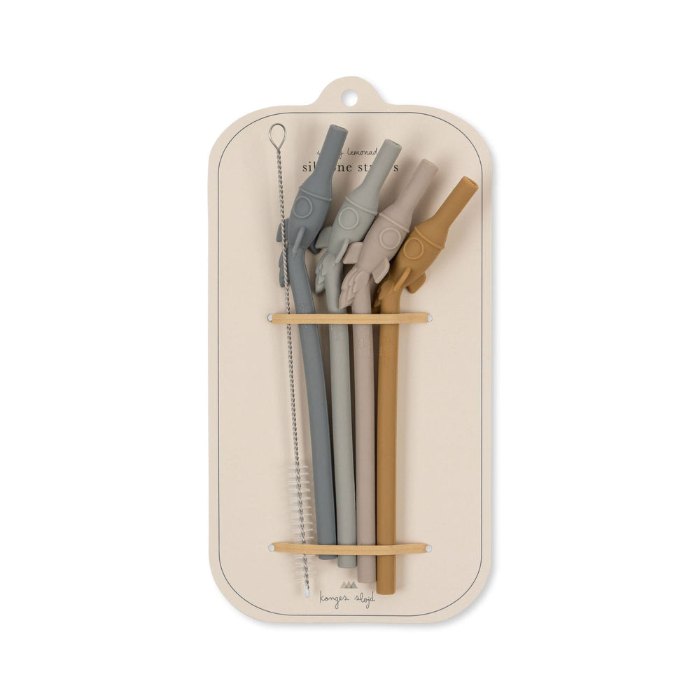 Silicone Sip Straws (4 Pack) | Rocket by Konges Sløjd - Maude Kids Decor