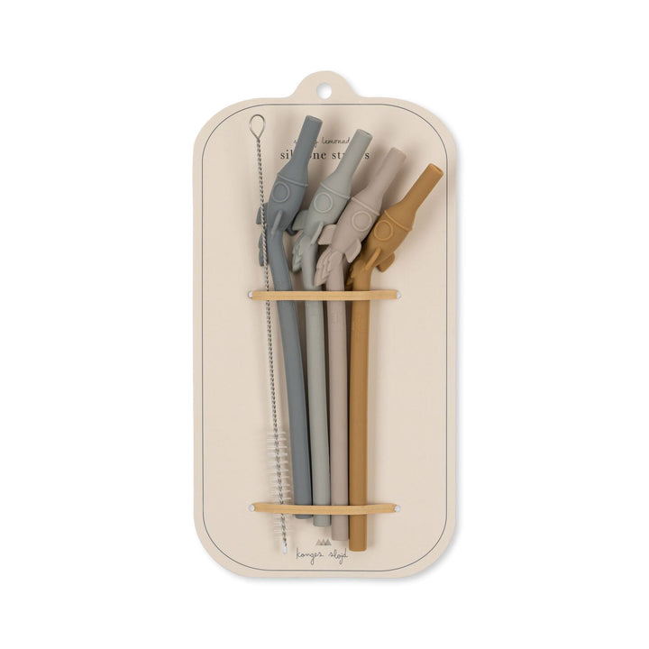 Silicone Sip Straws (4 Pack) | Rocket by Konges Sløjd - Maude Kids Decor