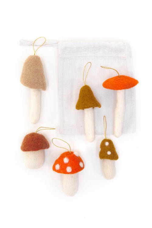 Small Hanging Mushrooms (Set of 6) by Muskhane - Maude Kids Decor