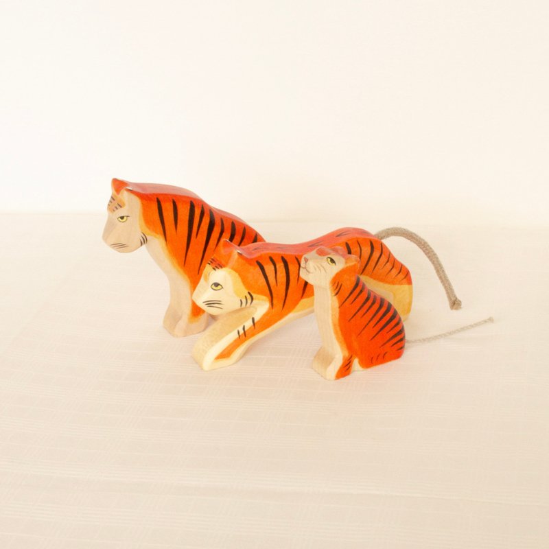 Tiger Wooden Figurine | Sitting by HolzWald - Maude Kids Decor
