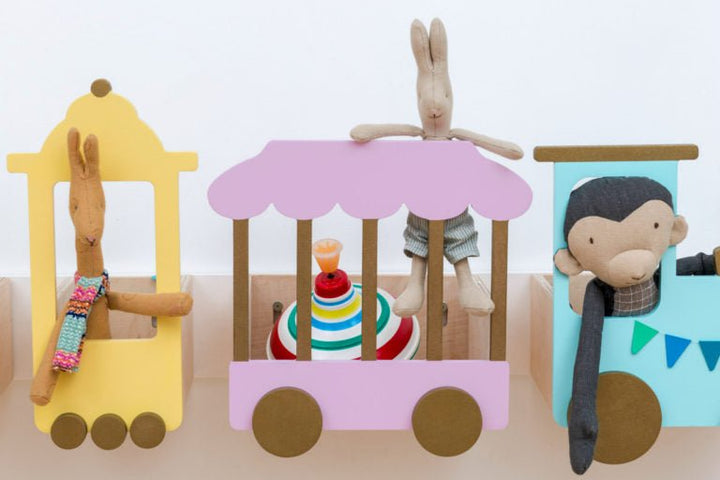 Train Shelf "Express to Fantasy" | Pastel Pink by Up! Warsaw - Maude Kids Decor