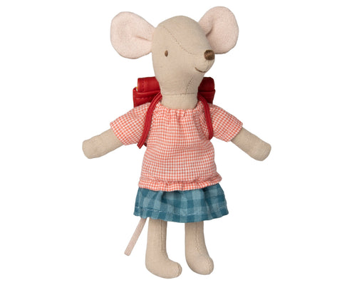 Tricycle Mouse, Big Sister with Bag by Maileg - Maude Kids Decor