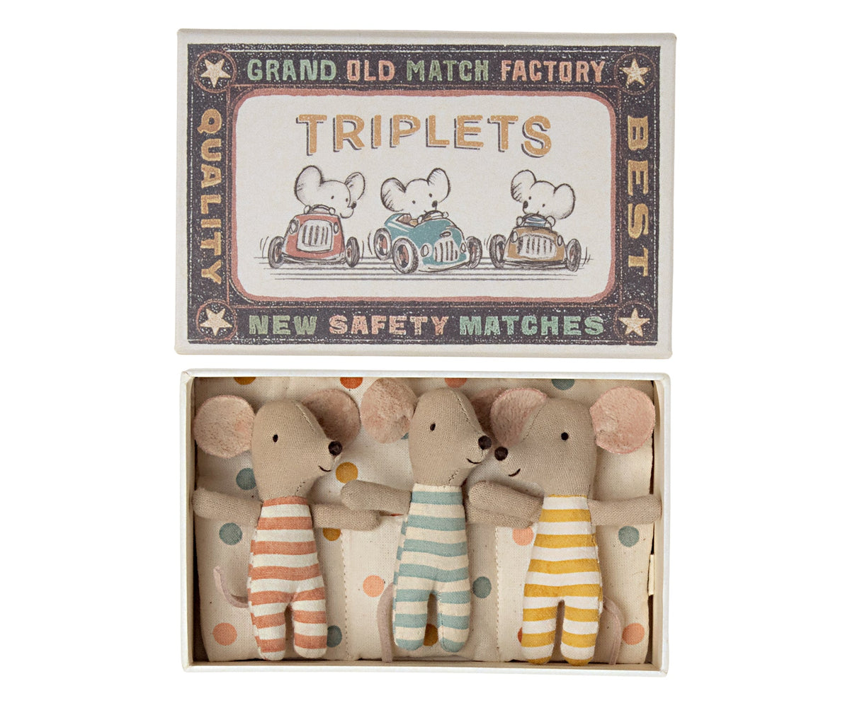 Triplets, Baby Mice in Matchbox by Maileg - Maude Kids Decor