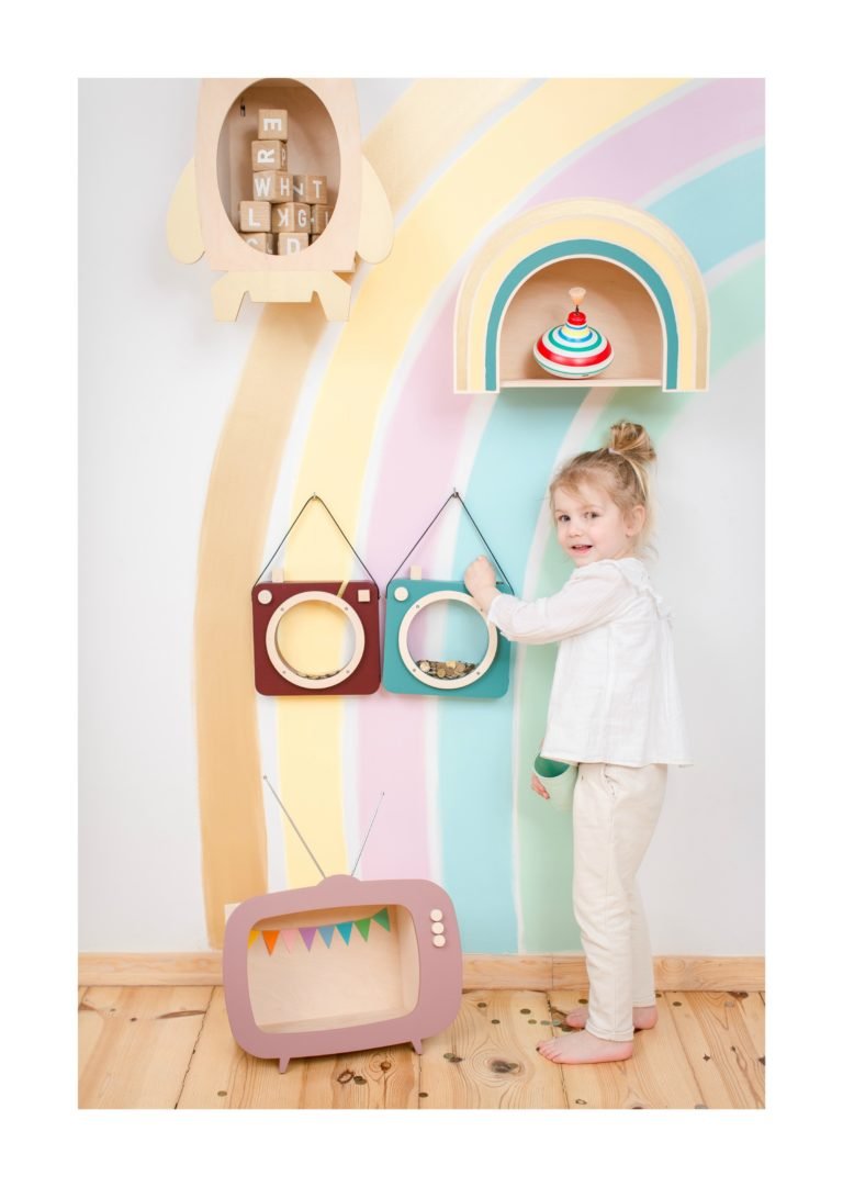 TV Shelf "Teevee" | Dusty Rose by Up! Warsaw - Maude Kids Decor