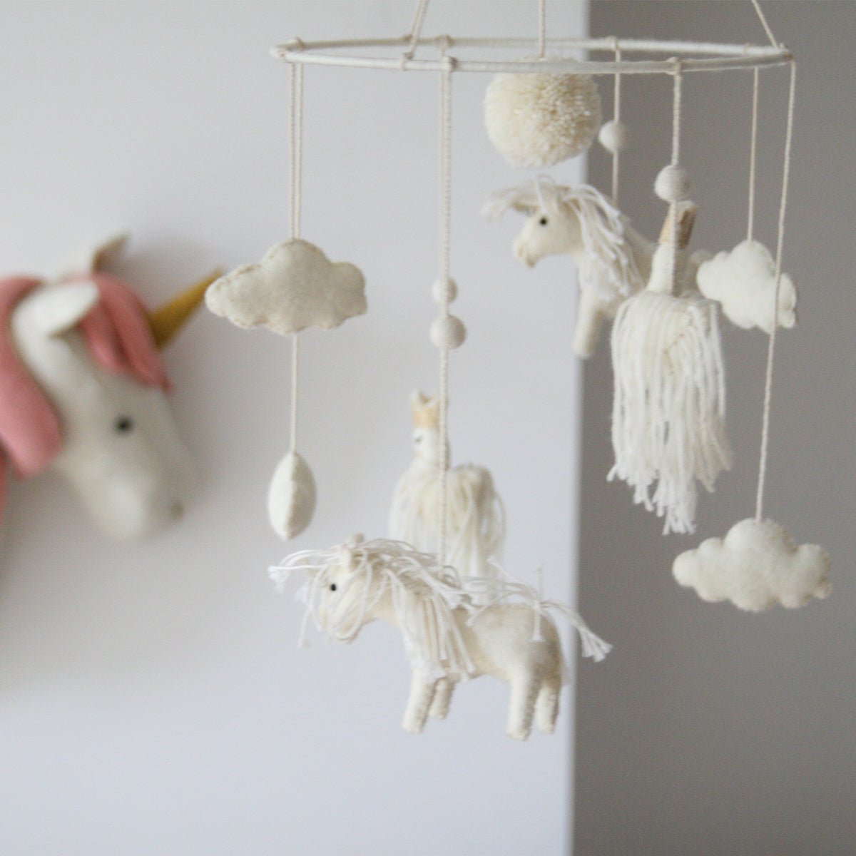 Unicorn and Swan Mobile by Fiona Walker England - Maude Kids Decor