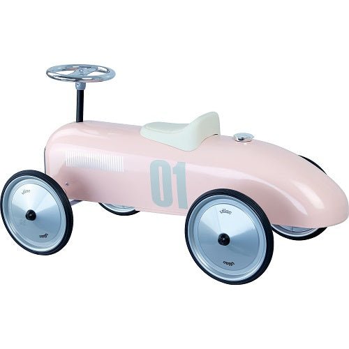 Vintage Ride-on Racecar | Light Pink by Vilac - Maude Kids Decor