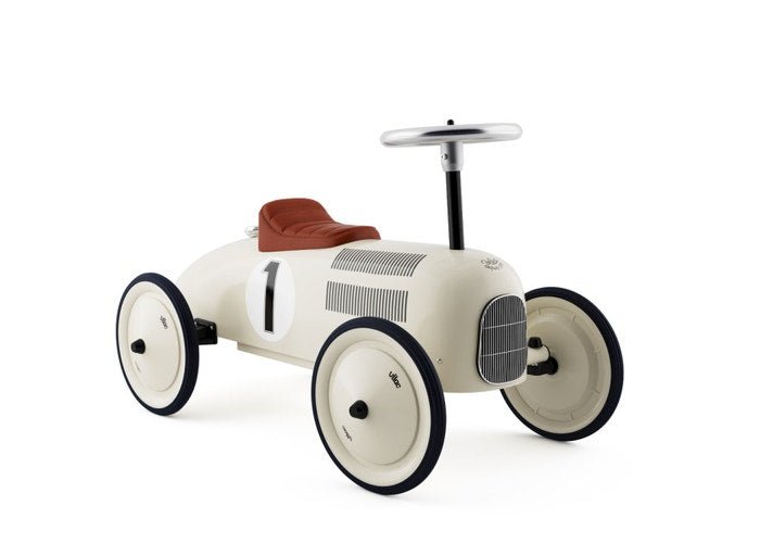 Vintage Ride-on Racecar | White by Vilac - Maude Kids Decor
