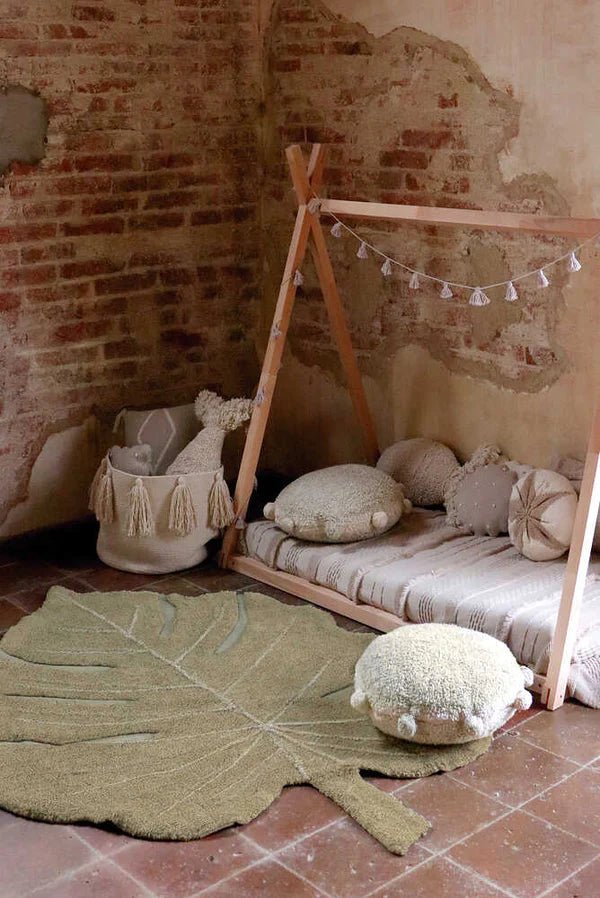 Washable Rug | Monstera Olive by Lorena Canals - Maude Kids Decor