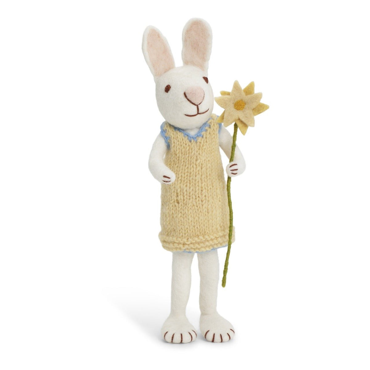White Bunny with Yellow Dress and Flower by Én Gry & Sif - Maude Kids Decor
