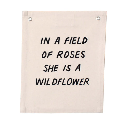 Wildflower Canvas Banner by Imani Collective - Maude Kids Decor