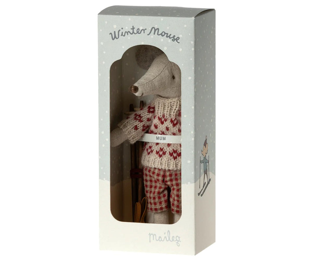 Winter Mouse with Ski Set by Maileg - Maude Kids Decor