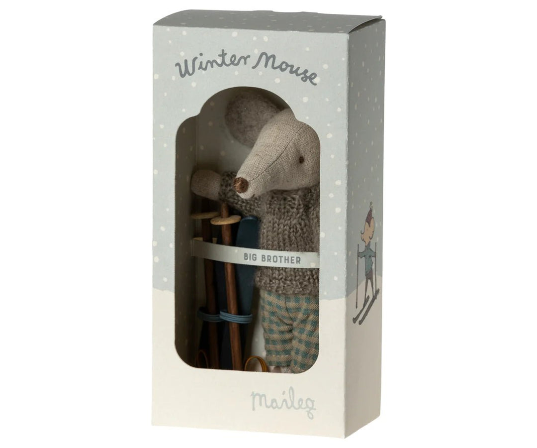 Winter Mouse with Ski Set by Maileg - Maude Kids Decor