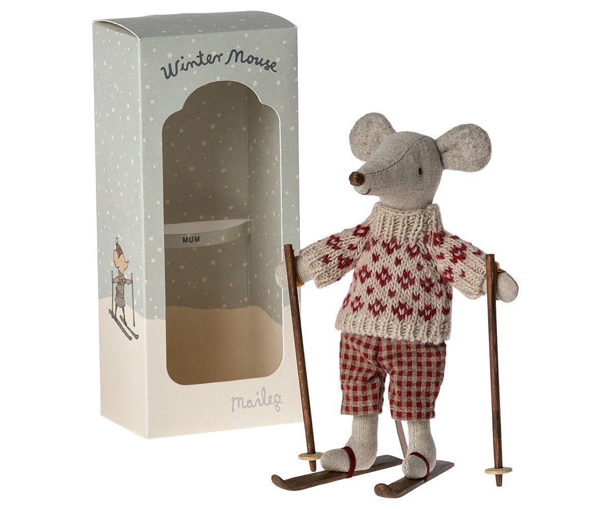 Winter Mouse with Ski Set by Maileg - Maude Kids Decor