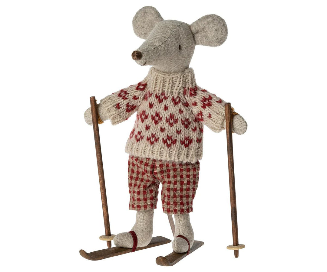 Winter Mouse with Ski Set by Maileg - Maude Kids Decor