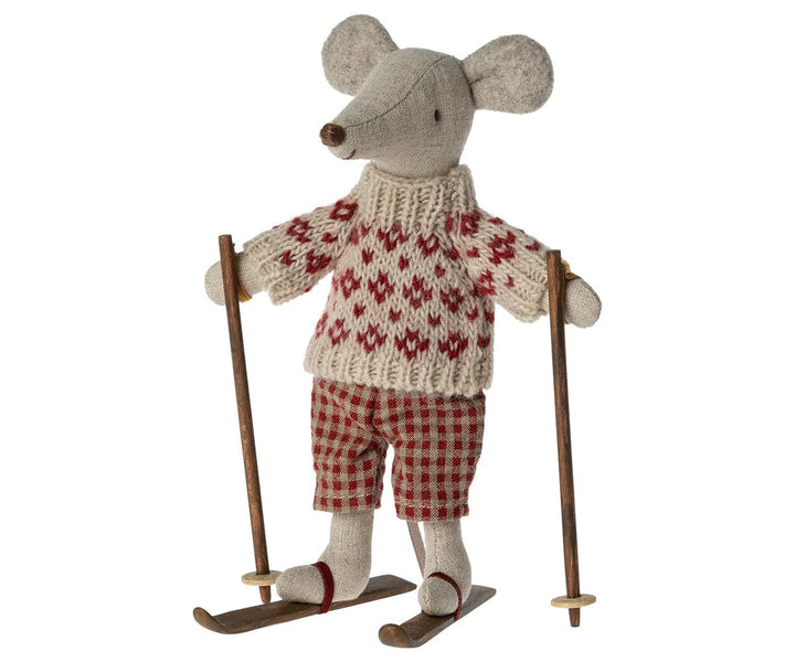 Winter Mouse with Ski Set by Maileg - Maude Kids Decor