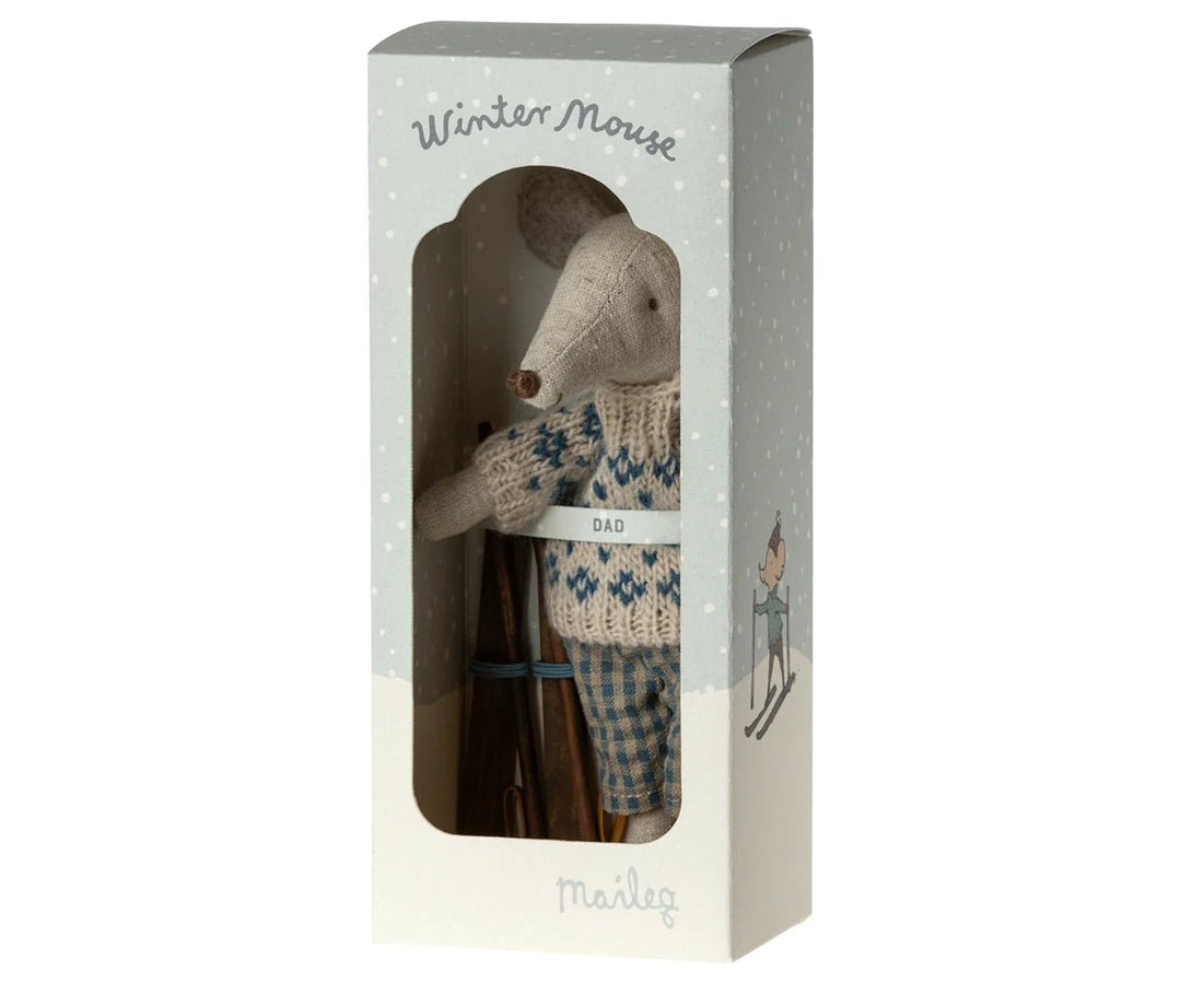 Winter Mouse with Ski Set by Maileg - Maude Kids Decor