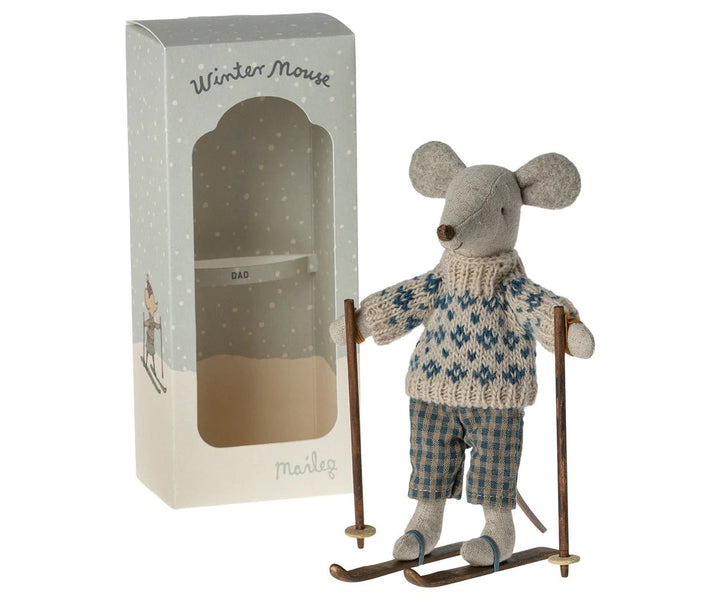 Winter Mouse with Ski Set by Maileg - Maude Kids Decor
