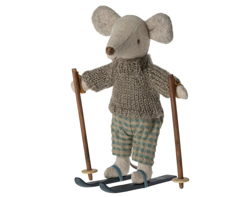 Winter Mouse with Ski Set by Maileg - Maude Kids Decor