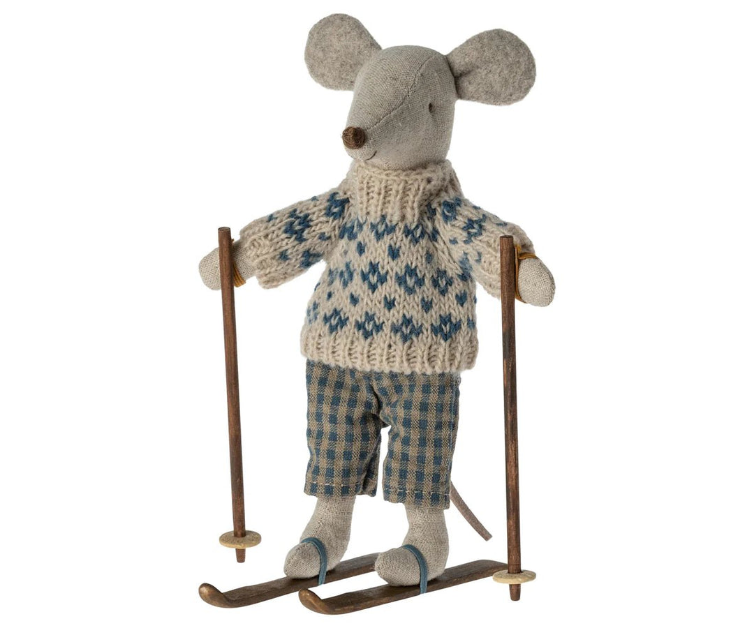 Winter Mouse with Ski Set by Maileg - Maude Kids Decor