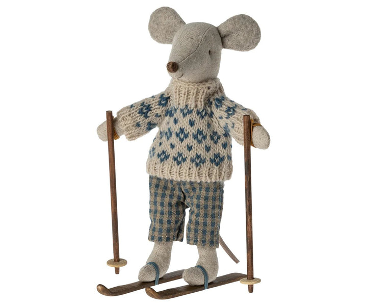 Winter Mouse with Ski Set by Maileg - Maude Kids Decor