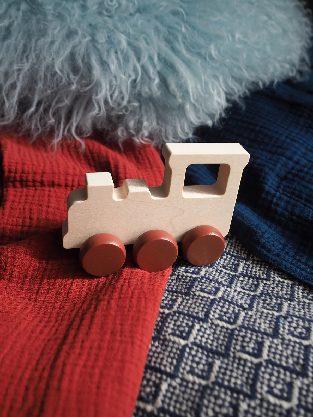Wooden Locomotive Rolling Toy by Briki Vroom Vroom - Maude Kids Decor