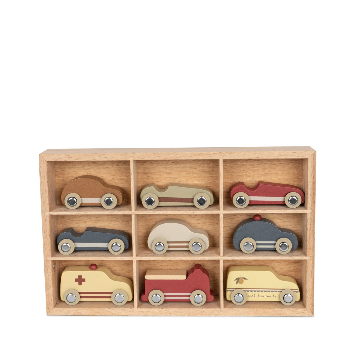 Wooden Mini Cars (9 Piece) by Konges Sløjd - Maude Kids Decor
